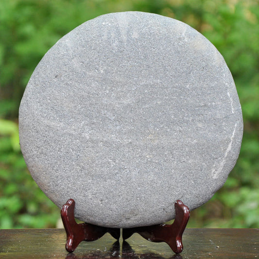 Natural flattened gray stone