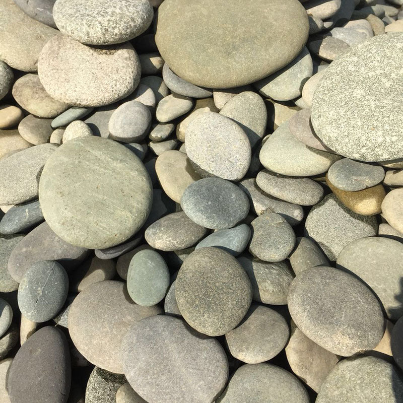 Natural flattened gray stone