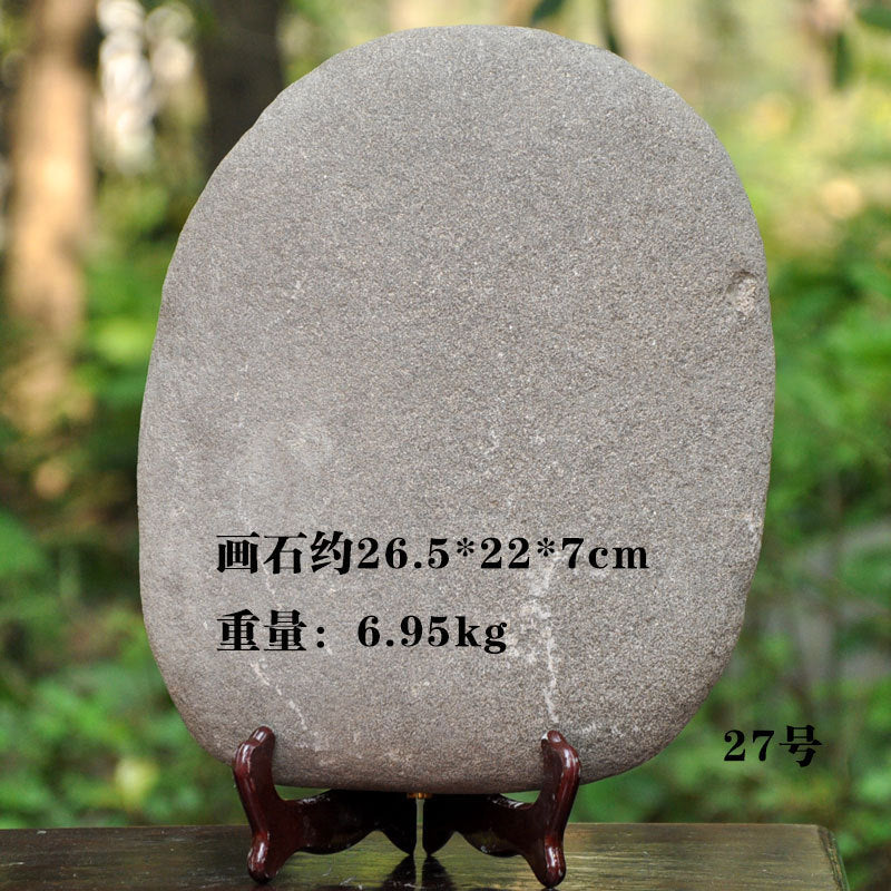Natural flattened gray stone