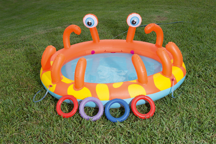 CRABE Centre de jeu gonflable avec toboggan à l’eau, piscine gonflable