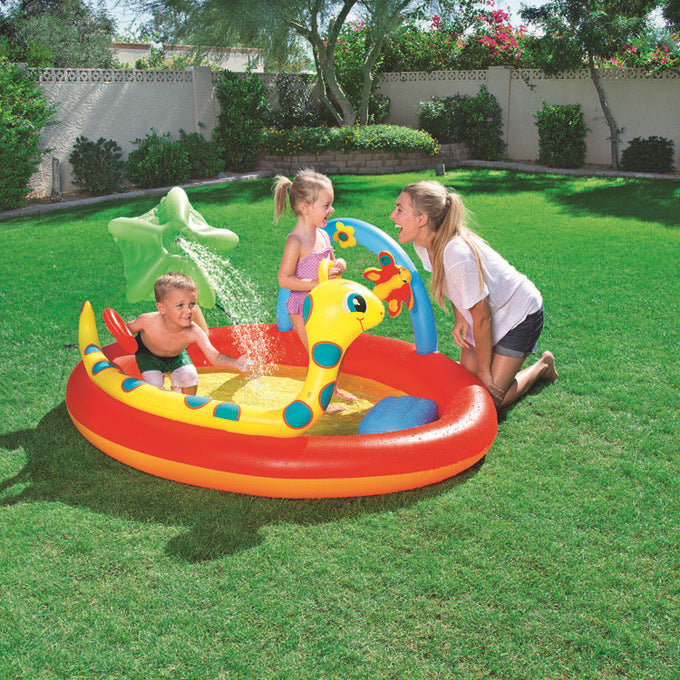 AIRE DE JEUX Centre de jeu gonflable avec toboggan à l’eau, piscine gonflable