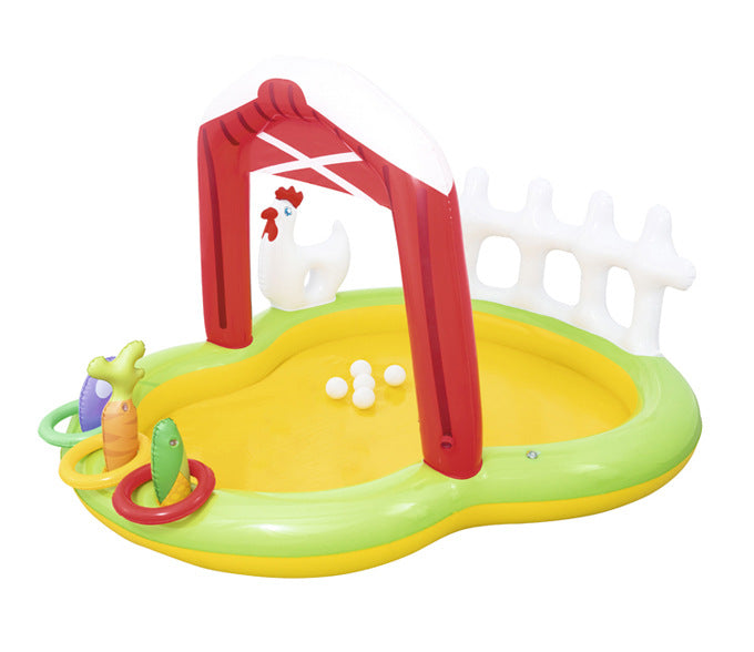 FERME Centre de jeu gonflable avec toboggan à l’eau, piscine gonflable