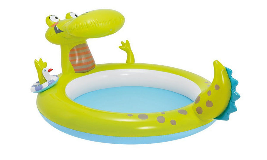 CROCODILE Centre de jeu gonflable avec toboggan à l’eau, piscine gonflable