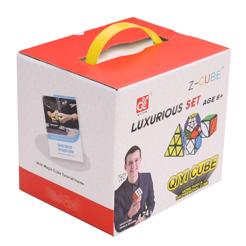 Luxurious Set 8 Pack Cubes, Magic Cube Bundle for Beginners and Advanced,Include teaching manual
