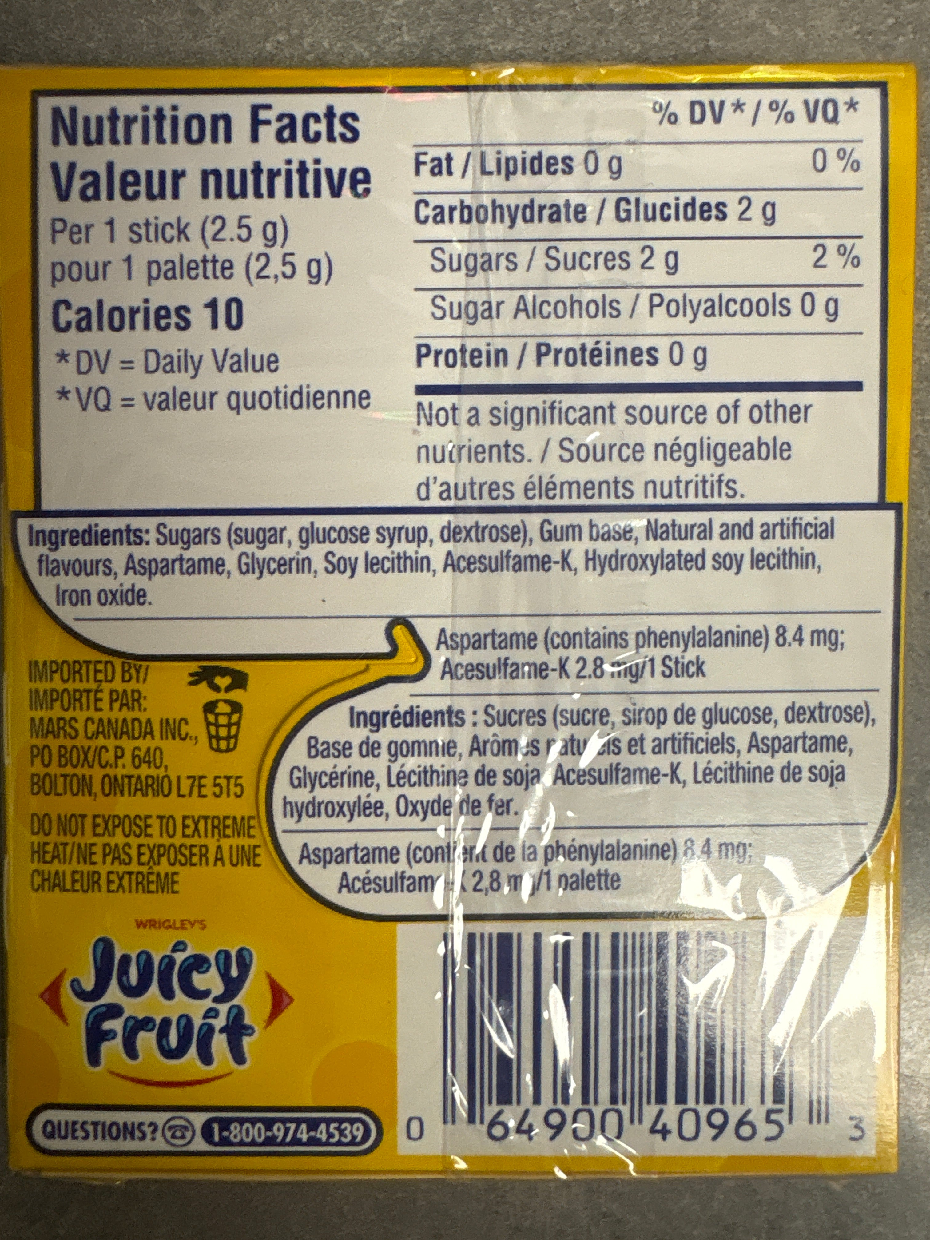 Juicy Fruit - WRIGLEY’s   15morceaux