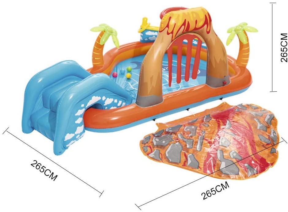 $79! BIG VOLCANO Inflatable Play Center with Water Slide, Inflatable Pool