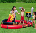 NAVIRE PIRATE Centre de jeu gonflable avec toboggan à l’eau, piscine gonflable