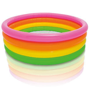 $29! RAINBOW RING Inflatable Play Center with Water Slide, Inflatable Pool