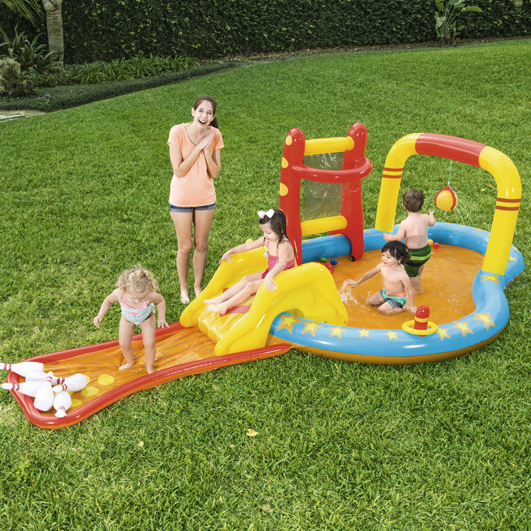 $79! BOWLING Inflatable play center with water slide, inflatable pool