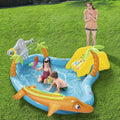 OCEAN Centre de jeu gonflable avec toboggan à l’eau, piscine gonflable