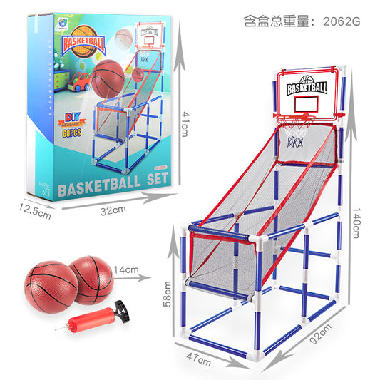 Grand appareil de Basket intérieur/extérieur Pour Enfants, détachable et Mobile, comprenant un Support de Basket-Ball,Deux Basket et de Pompe