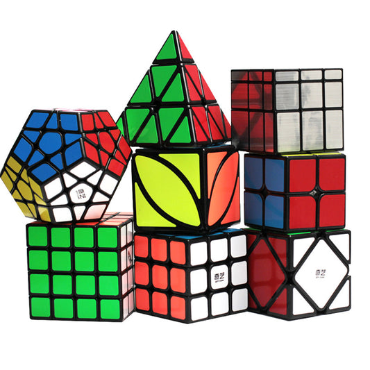 Luxurious Set 8 Pack Cubes, Magic Cube Bundle for Beginners and Advanced,Include teaching manual